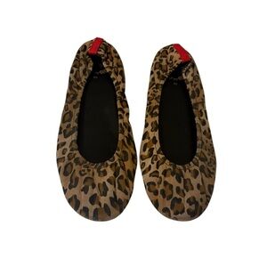 RITA SHOE Leopard Print Ballet Flats with Red Accent